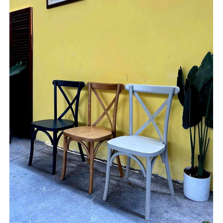 Bistro : Ghế Đơn Lưng Tựa X - Màu Xanh Đen